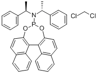 Structure of (S)-(+)-(3,5-DIOXA-4-PHOSPHA-CYCLOHEPTA[2,1-A:3,4-A]DINAPHTHALEN-4-YL)BIS[(1R)-1-PHENYLETHYL]AMINE,DICHLOROMETHANE ADDUCT