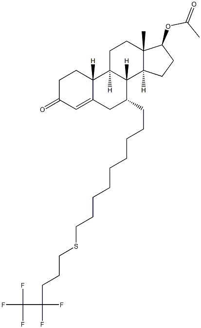 Structure of (7alpha,17beta)-17-(Acetyloxy)-7-[9-[(4,4,5,5,5-pentafluoropentyl)thio]nonyl]estr-4-en-3-one