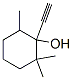 Structure of 1-Ethynyl-2,2,6-trimethylcyclohexanol, (E)+(Z), 97%