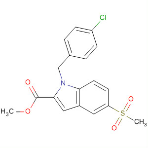 Structure of 1H-Indole-2-carboxylic acid,1-[(4-chlorophenyl)methyl]-5-(methylsulfonyl)-, methyl ester