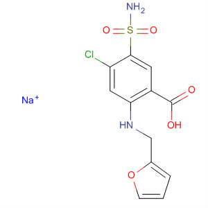 sodium 5-(aminosulphonyl)-4-chloro-2-(furan-2-ylmethyl)anthranilate结构式
