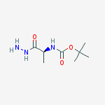 Structure of L-Alanine, N-[(1,1-dimethylethoxy)carbonyl]-, hydrazide