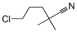 Structure of 5-chloro-2,2-dimethyl-pentanenitrile
