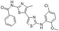 N-(2-[(5-CHLORO-2-METHOXYPHENYL)AMINO]-4-METHYL-4,5-BI-1,3-THIAZOL-2-YL)BENZAMIDE结构式