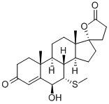 (6b,7a,17a)-6,17-Dihydroxy-7-(methylthio)-3-oxo-pregn-4-ene-21-carboxylic Acid g-Lactone结构式