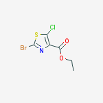 Structure of 4-Thiazolecarboxylic acid, 2-bromo-5-chloro-, ethyl ester