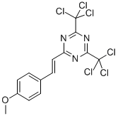 2,4-双(三氯甲基)-6-对甲氧基苯乙烯基-S-三嗪结构式