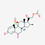 9-Chloro-6α-fluoro-11β-hydroxy-21-acetoxy-16α-methylpregna-1,4-diene-3,20-dione结构式