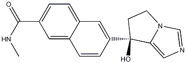 Structure of (R)-6-(7-hydroxy-6,7-dihydro-5H-pyrrolo[1,2-c]imidazol-7-yl)-N-methyl-2-naphthamide