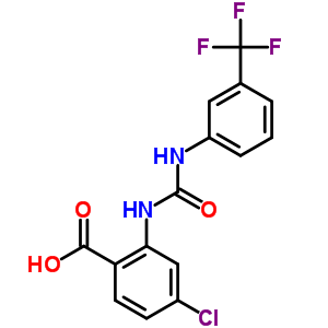 4-chloro-2-({[3-(trifluoromethyl)phenyl]carbamoyl}amino)benzoic acid结构式