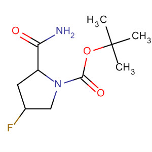 Structure of 1-Pyrrolidinecarboxylic acid, 2-(aminocarbonyl)-4-fluoro-,1,1-dimethylethyl ester, (2S,4S)-