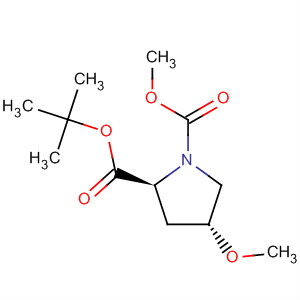 1,2-Pyrrolidinedicarboxylic acid, 4-methoxy-, 1-(1,1-dimethylethyl)2-methyl ester, (2S,4R)-结构式