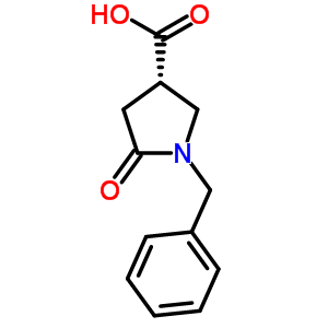 (3S)-1-benzyl-5-oxopyrrolidine-3-carboxylic acid结构式