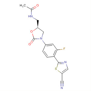 Acetamide,N-[[(5S)-3-[4-(5-cyano-2-thiazolyl)-3-fluorophenyl]-2-oxo-5-oxazolidinyl]methyl]-结构式