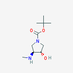 trans-tert-butyl 3-Hydroxy-4-(methylamino)pyrrolidine-1-carboxylate racemic mixture结构式