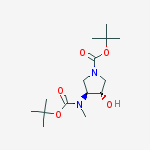 (3S,4S)-tert-Butyl 3-((tert-butoxycarbonyl)(methyl)amino)-4-hydroxypyrrolidine-1-carboxylate结构式