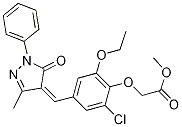 2-[2-Chloro-4-[(1,5-dihydro-3-methyl-5-oxo-1-phenyl-4H-pyrazol-4-ylidene)methyl]-6-ethoxyphenoxy]acetic acid methyl ester结构式