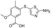Structure of 5-(2-aminothiazol-5-ylthio)-2-methoxy-4-methylbenzoic acid