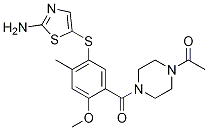 1-(4-(5-(2-aMinothiazol-5-ylthio)-2-Methoxy-4-Methylbenzoyl)piperazin-1-yl)ethanone结构式