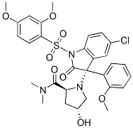 (2S,4R)-1-[(R)-5-CHLORO-1-(2,4-DIMETHOXY-BENZENESULFONYL)-3-(2-METHOXY-PHENYL)-2-OXO-2,3-DIHYDRO-1H-INDOL-3-YL]-4-HYDROXY-PYRROLIDINE-2-CARBOXYLIC ACID DIMETHYLAMIDE结构式