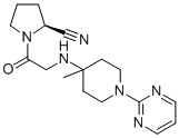 Structure of (2S)-1-[[[4-METHYL-1-(2-PYRIMIDINYL)-4-PIPERIDINYL]AMINO]ACETYL]-2-PYRROLIDINECARBONITRILE