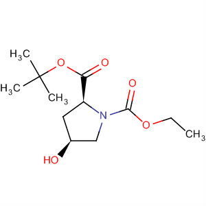 Structure of 1,2-Pyrrolidinedicarboxylic acid, 4-hydroxy-, 1-(1,1-dimethylethyl)2-ethyl ester, (2S,4S)-