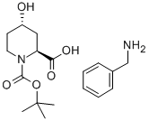 Structure of (2S,4S)-N-BOC-4-HYDROXYPIPERIDINE-2-CARBOXYLIC ACID BENZYLAMINE SALT, 98% E.E., 95