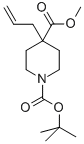 Structure of 1,4-Piperidinedicarboxylic acid, 4-(2-propenyl)-, 1-(1,1-dimethylethyl) 4-methyl ester