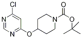 Structure of 4-(6-Chloro-pyriMidin-4-yloxy)-piperidine-1-carboxylic acid tert-butyl ester, 98+% C14H20ClN3O3, MW: 313.78