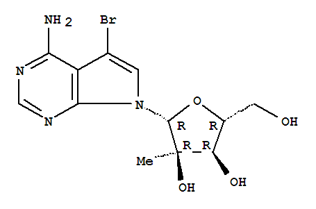 Structure of 5-Bromo-7-(2-C-methyl-beta-D-ribofuranosyl)-7H-pyrrolo[2,3-d]pyrimidin-4-amine