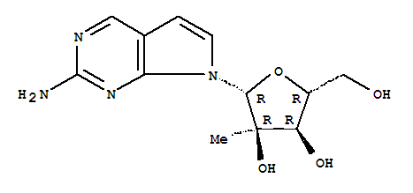 Structure of 7-(2-C-Methyl-beta-D-ribofuranosyl)-7H-pyrrolo[2,3-d]pyrimidin-2-amine