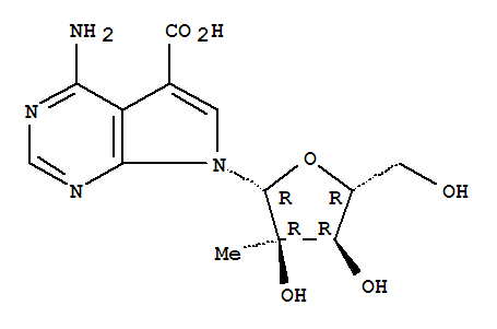 Structure of 4-Amino-7-(2-C-methyl-beta-D-ribofuranosyl)-7H-pyrrolo[2,3-d]pyrimidine-5-carboxylic acid
