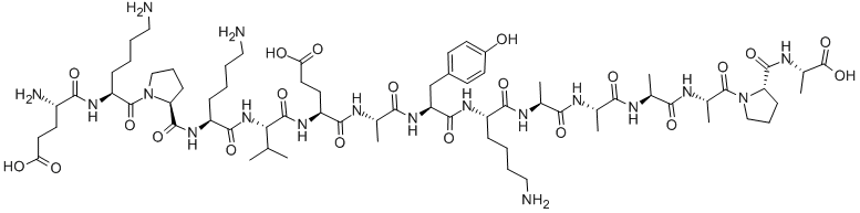 Structure of H-GLU-LYS-PRO-LYS-VAL-GLU-ALA-TYR-LYS-ALA-ALA-ALA-ALA-PRO-ALA-OH