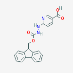 Structure of 6-[2-(9H-fluoren-9-ylmethoxycarbonyl)hydrazinyl]pyridine-3-carboxylic acid