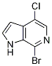 1h-Pyrrolo[2,3-C]pyridine, 7-Bromo-4-Chloro-结构式