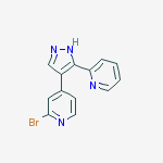 Chemical structure of 2-BROMO-4-(3-PYRIDIN-2-YL-1H-PYRAZOL-4-YL)-PYRIDINE