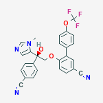 Structure of 6-[(2S)-2-(4-cyanophenyl)-2-hydroxy-2-(1-methyl-1H-imidazol-5-yl)ethoxy]-4'-(trifluoromethoxy)biphenyl-3-carbonitrile