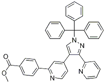 Structure of methyl 4-(4-(3-(pyridin-2-yl)-1-trityl-1H-pyrazol-4-yl)pyridin-2-yl)benzoate