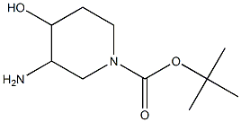 3-氨基-4-羟基哌啶-1-羧酸叔丁酯结构式