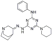 Structure of (Z)-N-phenyl-4-(piperidin-1-yl)-6-(2-(quinuclidin-3-ylidene)hydrazinyl)-1,3,5-triazin-2-amine