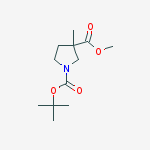 Structure of 1,3-Pyrrolidinedicarboxylic acid, 3-methyl-, 1-(1,1-dimethylethyl) 3-methyl ester