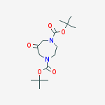 di-tert-butyl 6-oxo-1,4-diazepane-1,4-dicarboxylate结构式