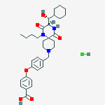 4-[4-[1-Butyl-3(R)-[1(R)-cyclohexyl-1-hydroxymethyl]-2,5-dioxo-1,4,9-triazaspiro[5.5]undec-9-ylmethyl]phenoxy]benzoic acid hydrochloride结构式