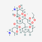 Structure of LEUCOMYCIN V 4A-O-DE(2,6-DIDEOXY-3-C-METHYL-A-L-RIBO-HEXOPYRANOSYL)-9-O-(5-(DIMETHYLAMINO) TETRAHYDRO-6-METHYL- 2H-PYRAN-2-YL)-,3-PROPANOATE