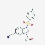 1H-INDOLE-5-CARBONITRILE, 3-FORMYL-1-[(4-METHYLPHENYL)SULFONYL]-结构式
