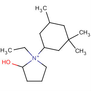 N-乙基 -N-(3,3,5-三甲基环己基)氢氧化吡咯烷铵 20%水溶液结构式