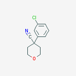 Chemical structure of 4-(3-chlorophenyl)-tetrahydro-2H-pyran-4-carbonitrile