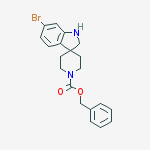 Structure of Spiro[3H-indole-3,4'-piperidine]-1'-carboxylic acid, 6-bromo-1,2-dihydro-, phenylmethyl ester