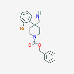 Structure of Spiro[3H-indole-3,4'-piperidine]-1'-carboxylic acid, 4-bromo-1,2-dihydro-, phenylmethyl ester