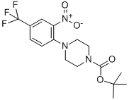 4-(2-Nitro-4-trifluoromethyl-phenyl)-piperazine-1-carboxylic acid tert-butyl ester结构式
